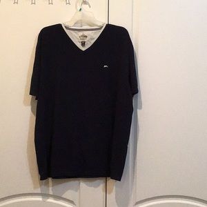 Designer V neck blue t-shirt, sz 4x